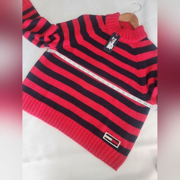 Tommy Hilfiger Red and Black Turtleneck Sweater New With Tags - Picture 6 of 8